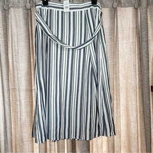 NWT LOFT Women's Striped A Line Skirt Blue and White Size 8